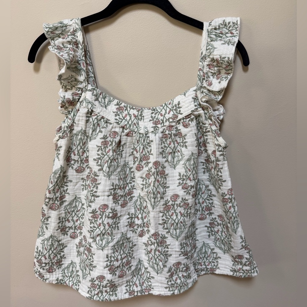 Floral Rachel Zoe Pajama Tank Top 100% Cotton Women’s Small